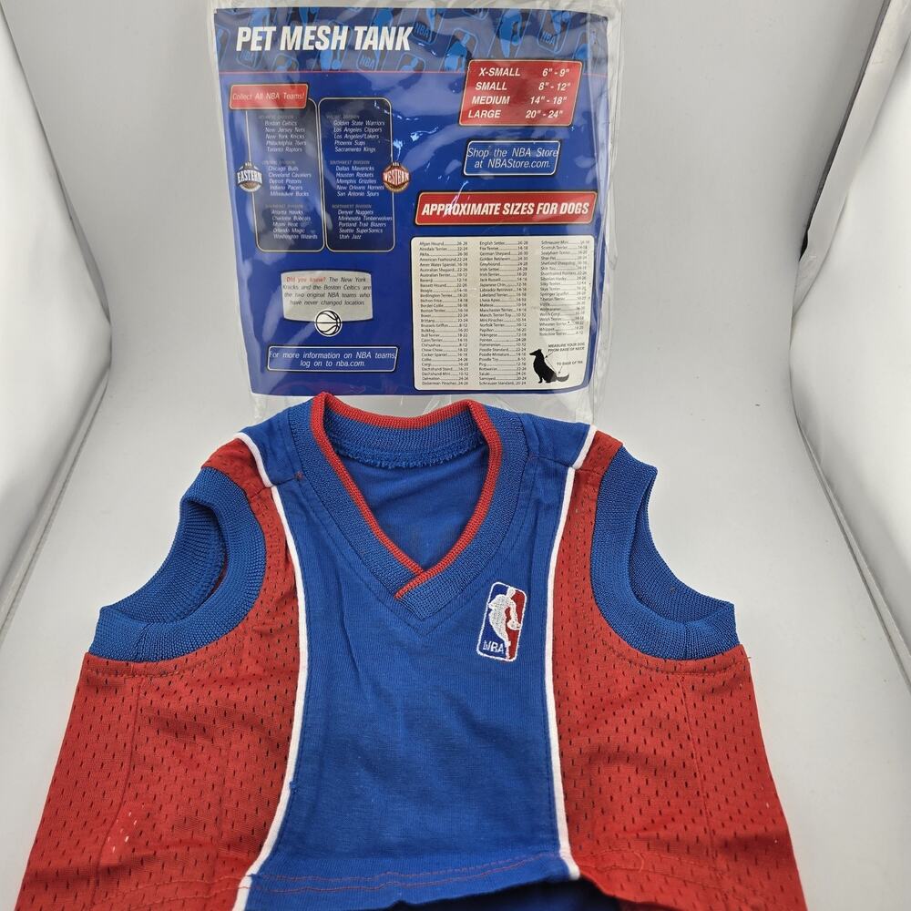 NBA Detroit Pistons Pet Mesh Tank Jersey Size Small Dog Outfit New Open Box